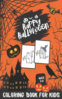 Happy Halloween Coloring Book For Kids Ages 3-8