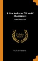 A New Variorum Edition Of Shakespeare