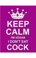 Keep Calm I'm Vegan I Don't Eat Cock