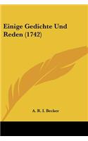 Einige Gedichte Und Reden (1742)