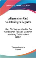 Allgemeines Und Vollstandiges Register