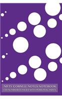 Nifty Cornell Notes Notebook 120 Numbered Pages with Personal Index: Dewdrops Notebook for Cornell notes with purple cover - 6"x9" ideal for studying, includes guide to effective studying and learning