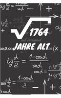 1764 Jahre alt: 42. Geburtstag Liniertes Mathe Wurzel Geburtstags Notizbuch oder Gästebuch Geschenk liniert - Journal mit Linien