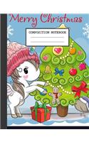 Composition Notebook: Unicorns Lovers Glossy Cover Wide Ruled Blank Lined Soft Cover Girls Kids Elementary School Journal Paper 7.44 x 9.69 Inches 110 Pages
