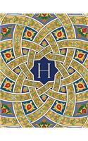 Monogram H Sketchbook: Blank Journal Diary Pad(8 Arabesque Three 150 Sketch)