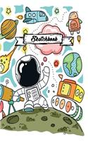 Sketchbook: For Kids - 111 Story Pages - School Exercise Book - Rocket Spaceman Earth Space - Primary Composition Notebook Story Paper Journal