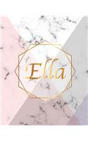 Ella: Gift Luxury Marble Glossy Pink Purple Faux Gold Print Notebook