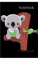 Notebook: Koala Bear Composition Notebook Journal Diary for Kids Girls Boys Students Black / Cute Koala Bear 6''x9'' Graphpaper 120 Pages The little notebook 