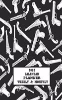 Weekly & Monthly Calendar Planner: Manly Planner For Men - January Through December - Antique Firearms