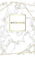 Notebook: Marble + Gold Journal - 120-Page Blank Page Notebook - 6 X 9 Marble & Gold Perfect Bound Softcover(Marble & Gold Journals)