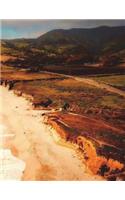 California Coast Notebook Large Size 8.5 x 11 Ruled 150 Pages