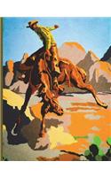 Composition Book Journal: : Vintage Paint-By-Number Pbn, with Mid Century Western Cowboy and Horse Motif Cover, Wide Ruled Paper, 150 Blank Lined Sheets, 9-3/4 X 7-1/2.