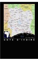Modern Day Color Map of the Nation Cote d'Ivoire in Africa Journal: Take Notes, Write Down Memories in this 150 Page Lined Journal