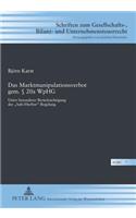 Das Marktmanipulationsverbot Gem. § 20a Wphg