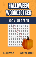 Halloween Woordzoeker puzzelboek voor kinderen.