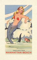 Vintage Lined Notebook Greetings from Manhattan Beach, Mermaid