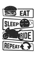 Eat Sleep Ride Repeat: Graph Paper 5x5 Notebook for People who like Humor Sarcasm