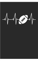 Football Training Journal - Gift for Football Player - Heartbeat Football Notebook - Football Diary: Unruled Blank Journey Diary, 110 blank pages, 6x9 (15.2 x 22.9 cm)