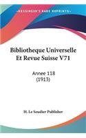 Bibliotheque Universelle Et Revue Suisse V71