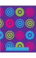 Cornell Notes Notebook 120 Numbered Pages with Personal Index: Journal for Cornell Notes with purple retro flowers cover - 8.5"x11" ideal for note taking, studying, includes guide to effective studying and learn