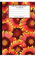 Unruled Composition Notebook 6" x 9". 120 Pages. Colorful Chamomile Flowers