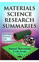 Materials Science Research Summaries
