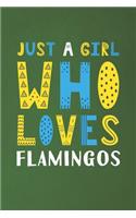 Just A Girl Who Loves Flamingos: Funny Flamingos Lovers Girl Women Gifts Dot Grid Journal Notebook 6x9 120 Pages