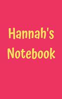 Hannah's Notebook: Pink Cover, College Ruled, 100 Sheets, 8.5" x 11" (Letter Size), White Paper(69 Women's Custom Names)