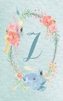 Notebook 8.5"x11" - Letter Z - Light Blue and Pink Floral Design: College-ruled, lined format exercise book, Personalized with Initials.(26 Letter/Initial Z - Light Blue and Pink Floral Design Notebook 8.5"x11", Alphabet)