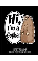 Hi, I'm A Gopher Daily Planner July 1st, 2019 To June 30th, 2020: Funny Halloween Party Daily Planner
