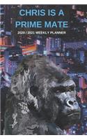 2020 / 2021 Two Year Weekly Planner For Chris Name - Funny Gorilla Pun Appointment Book Gift - Two-Year Agenda Notebook: Primate Christopher Joke - Month Calendar: 2 Years of Monthly Plans - Daily Reminder Monkey Logbook - Day Log For Personal Goals
