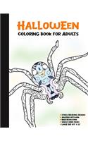 Halloween Coloring Book for Adults: 50 Halloween Illustrations Printed On One Side, Safe For Markers - Fun Craft Activity Gift - Stress Relieving Designs