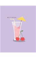 Notebook: Summer drink on purple cover and Lined pages, Extra large (8.5 x 11) inches, 110 pages, White paper(3 Summer Drink on Purple Notebook)