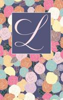 L: Letter L Journal, Ditzy Flowers, Personalized Notebook Monogram Initial, 6 X 9