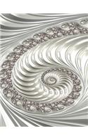 White Spiral Fractal Notebook