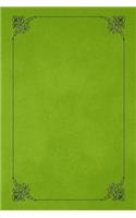 Lime Green 101 - Blank Notebook with Fleur de Lis Corners: Soft Cover, 6 x 9 Journal, 101 Pages