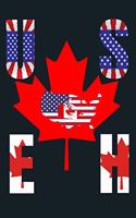 Us Eh: USEH Canadian American Flag Friendship Lined Journal