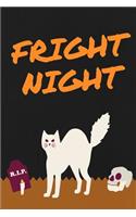 Fright Night Halloween Cute Journal: Ruled, Blank Lined Journal for Cute Animals Cats Dogs Pet Lovers, 6×9 120 Pages, Positivity for Girls Women Teenagers Kids, Personal Diary Notebook 