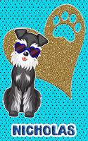 Schnauzer Life Nicholas: College Ruled Composition Book Diary Lined Journal Blue