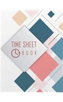 Time Sheet Book: Geometric Cover Design Employee Work Hours Log Book, Journal, Notebook, Record 8.5 X 11 (Employment Books) 120 Pages