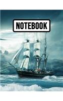 Notebook: Big 300 page Ship Journal / Sketchbook, A4 Extra Large for School And Daily Use (College Ruled, 8,5 x 11)