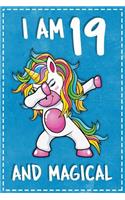 Unicorn B Day: I am 19 & Magical Unicorn birthday nineteen Years Old Gratitude Journal For Kids Write & Draw Children Diary Notebook Gratitude Journal For Kids Wri