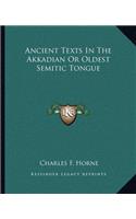 Ancient Texts In The Akkadian Or Oldest Semitic Tongue