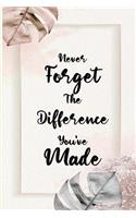 Never Forget The Difference You've Made