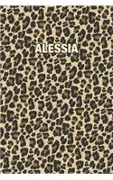 Alessia: Personalized Notebook - Leopard Print (Animal Pattern). Blank College Ruled (Lined) Journal for Notes, Journaling, Diary Writing. Wildlife Theme Des