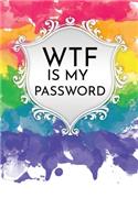 WTF is my Password Rainbow Watercolor Floral Password Book