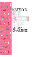 Katelyn: Personalized colorful sprinkles sketchbook with name: One sketch a day for 90 days challenge