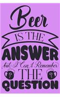 Beer Is the Answer but I can't remember the question.
