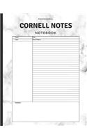 Professional Cornell Notes Notebook: Organize Lectures or Study Points with a Systematic Method; Essential Undated Composition Book with Ruled Lines for University Student, Writer & Pro