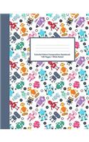 Colorful Robot Composition Notebook 140 Pages Wide Ruled Paper: Elementary School Comp Book